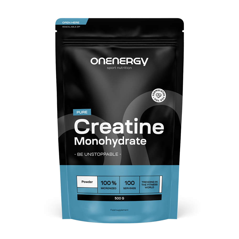 Pure creatină monohidrată în pulbere.
