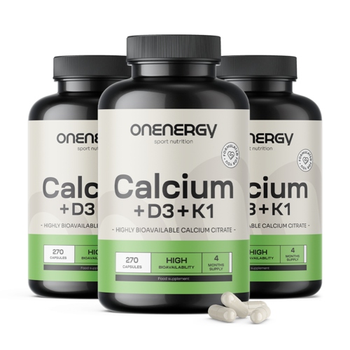 3x Calciu + Vitamina D3 și K1, total 810 de capsule