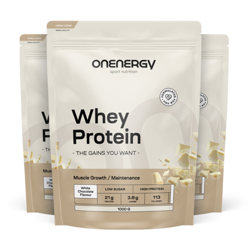 3x Proteine Whey - ciocolată albă, total 3000 g