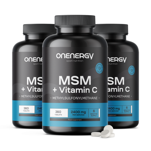 3x MSM 2400 mg - cu vitamina C, total 1080 de comprimate