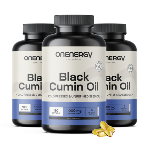 3x Ulei de chimen negru 1000 mg, total 540 de capsule moi