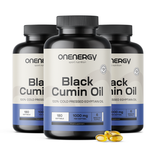 3x Ulei de chimen negru 1000 mg, total 540 de capsule moi