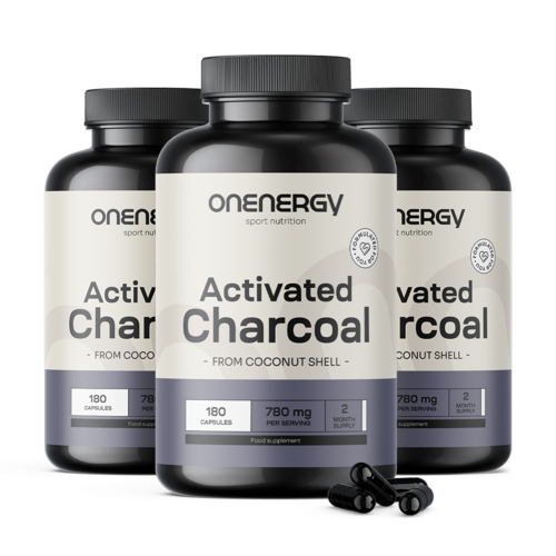 3x Cărbune activ 780 mg - din coji de nucă de cocos, total 540 de capsule