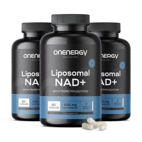 3x NAD+ lipozomal 500 mg - cu trimetilglicină, total 180 de capsule