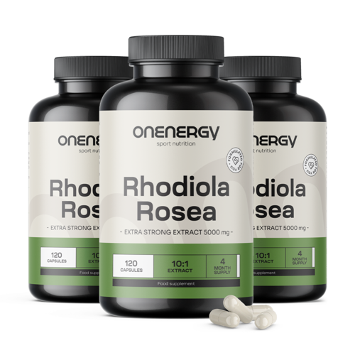 3x Rădăcină de trandafir (Rhodiola) 5000 mg - extract, total 360 de capsule