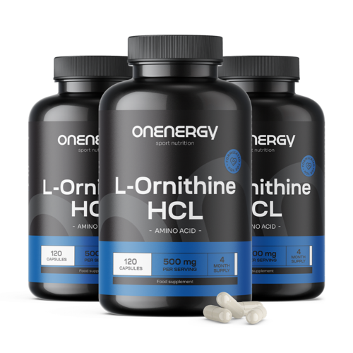 3x L-ornitină HCL 500 mg, total 360 de capsule