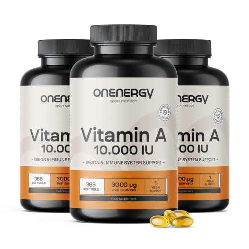 3x Vitamina A 10.000 UI, total 1095 de capsule moi