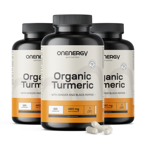 3x BIO Turmeric cu ghimbir și piper negru, total 1095 de capsule