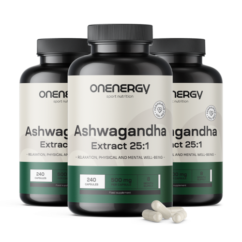 3x Ashwagandha 500 mg – extract 25:1, total 720 de capsule