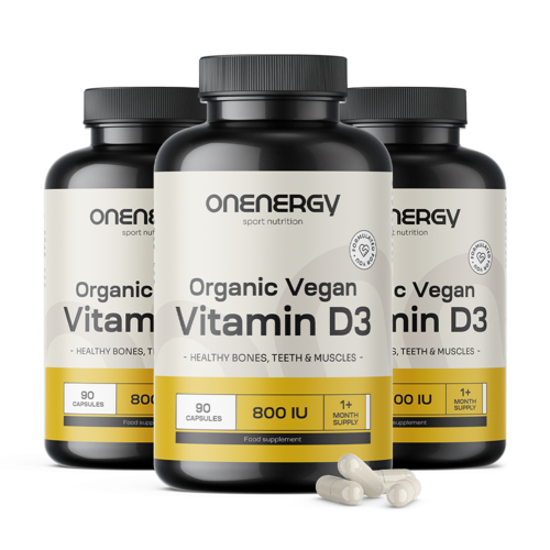 3x BIO Vitamina D3 vegană, total 270 de capsule