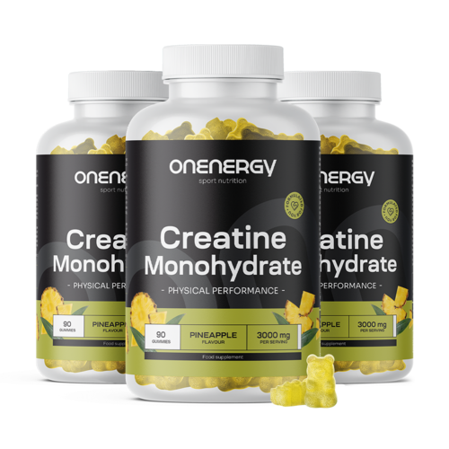 3x Creatină monohidrat 3000 mg – ananas, total 270 de bomboane gumate