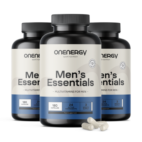 3x Men’s Essentials – multivitamine pentru bărbați, total 540 de capsule
