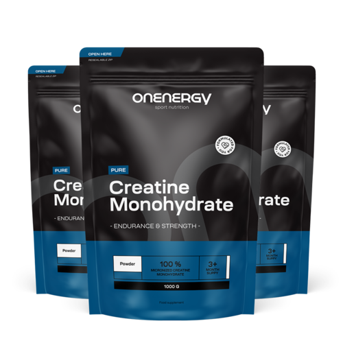 3x Pure creatină monohidrat în pulbere, total 3000 g