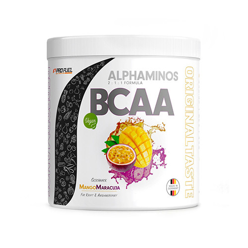 Alphaminos BCAA 2:1:1 vegan - mango și fructul pasiunii.