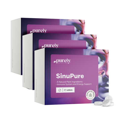 3x SinuPure - suport din 5 plante, total 225 de comprimate