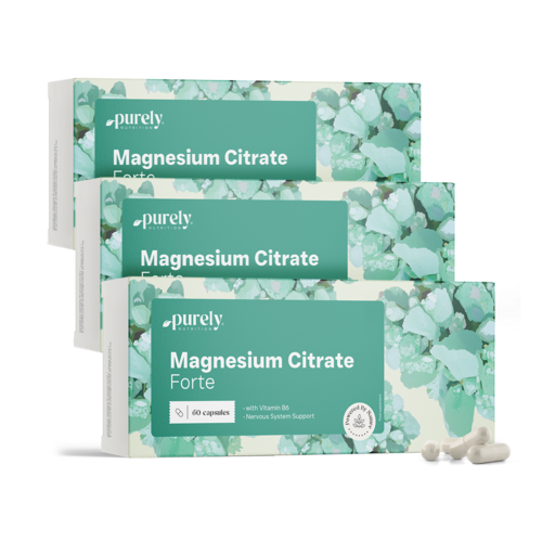 3x Magneziu citrat Forte + vitamina B6, total 180 de capsule