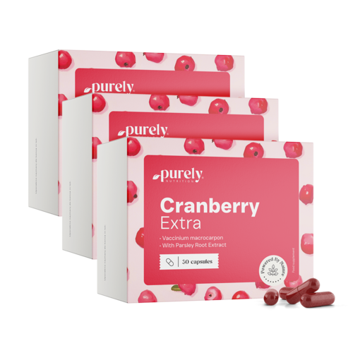 3x Cranberry Extra - extract de merișoare și pătrunjel, total 90 de capsule