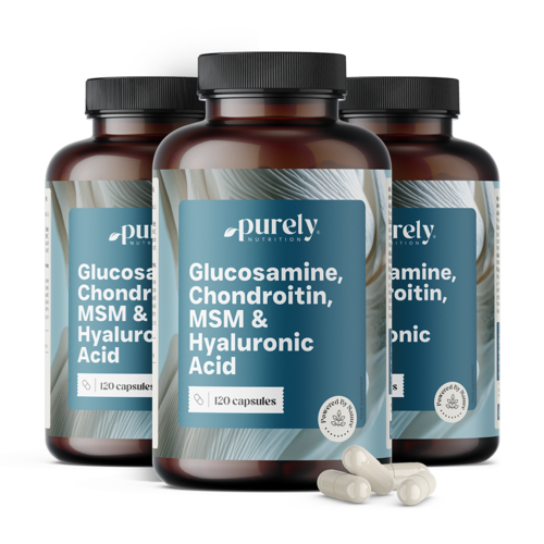3x Glucozamină, condroitină, MSM și acid hialuronic, total 360 de capsule