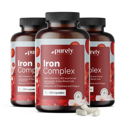 3x Iron Complex - fier cu vitaminele C și B12, total 540 de capsule