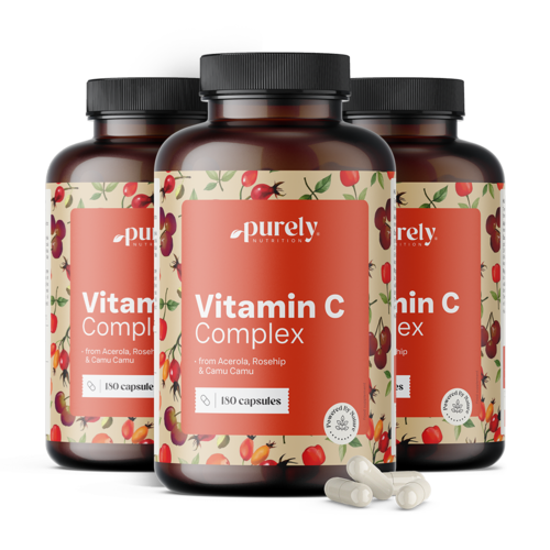 3x Complex de vitamina C – din acerola, măceșe și camu camu, total 540 de capsule