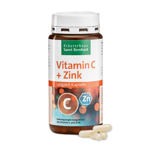 Vitamina C + Zinc (cu eliberare lentă), 180 capsule