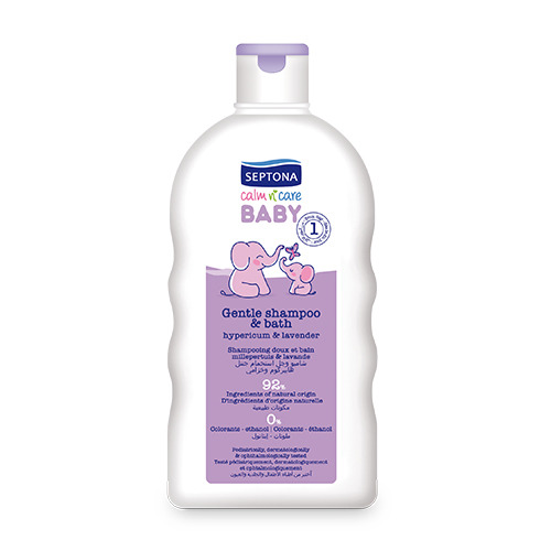 Șampon și baie pentru bebeluși - sunătoare și lavandă.