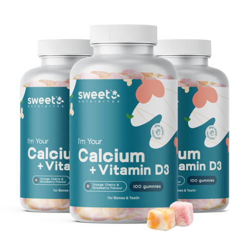 3x Calciu + vitamina D3, total 300 de bomboane gumate