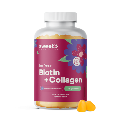 Biotină + colagen, 135 de bomboane gumate