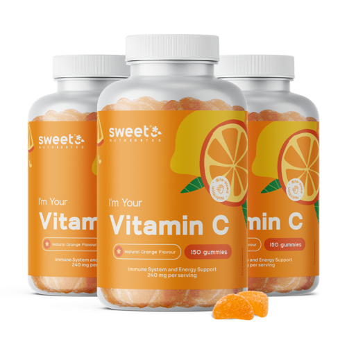 3x Vitamina C 240 mg, total 450 de bomboane gumate