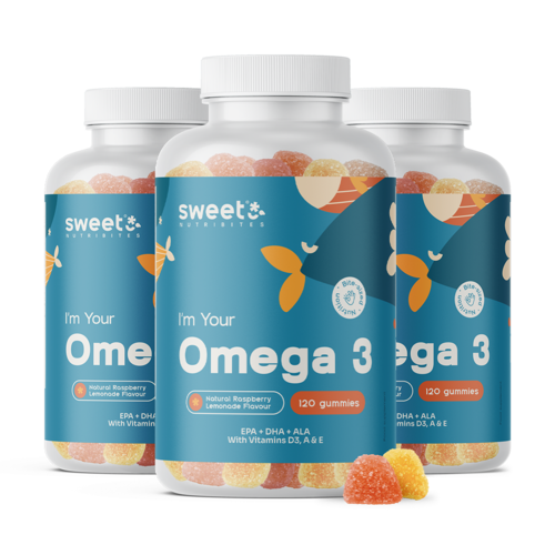 3x Omega-3, total 360 bomboane gumate