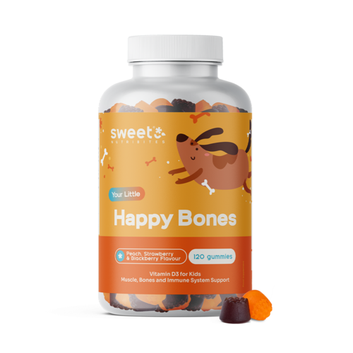Happy Bones – bomboane gumate pentru copii cu vitamina D3, 120 de bomboane gumate
