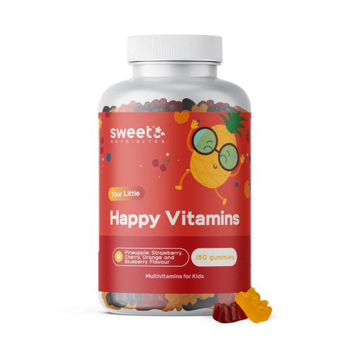 Happy Vitamins – bomboane gumate pentru copii cu multivitamine, 150 de bomboane gumate