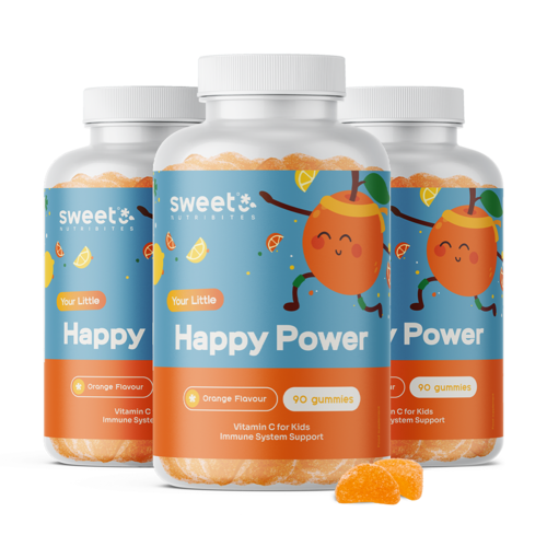 3x Happy Power – bomboane gumate pentru copii cu vitamina C, total 270 de bomboane gumate