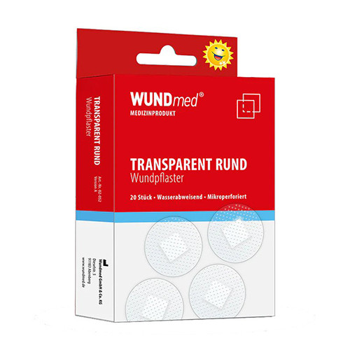 Plasturi rotunzi, transparenti, 20 bucăți.