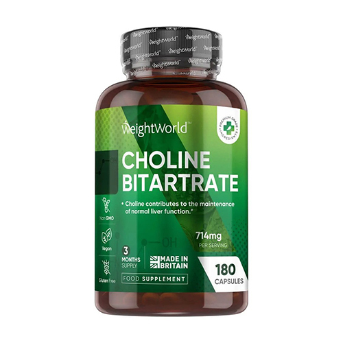 Tartrat de colină 714 mg în capsule.