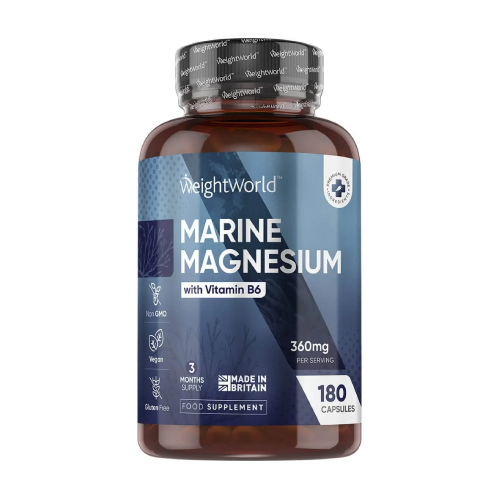 Magneziu marin cu vitamina B6, 180 de capsule