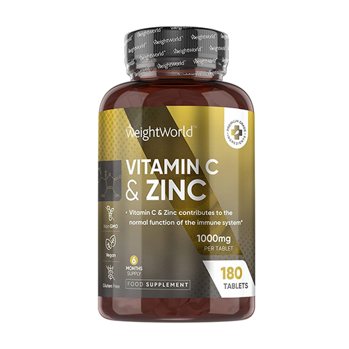 Vitamina C + zinc în tablete.